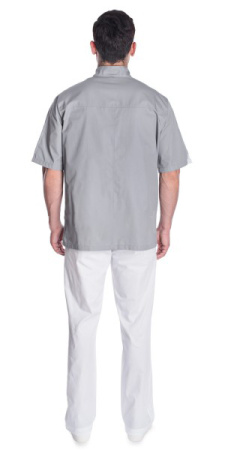 Блуза "Элит" медицинская мужская, серый + белый