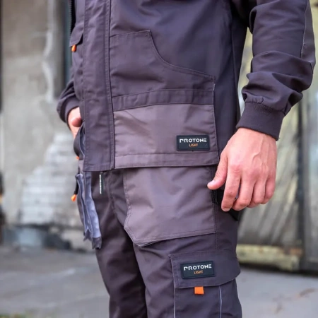 Брюки PROTONE LIGHT, серый/т.серый/оранжевый