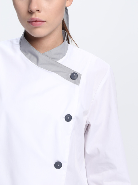 Костюм женский Канди (тк.ТиСи,120), серый/белый