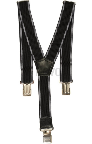 Подтяжки черные с серой полосой