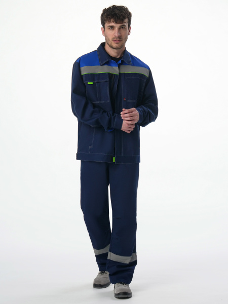 Костюм "Флофт-1" СОП (тк.Смесовая,210) брюки, т.синий/васильковый