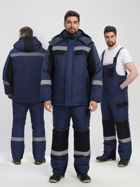 Костюм зимний "Вектрон-2" СОП (тк.Таслан,135) п/к, т.синий/черный