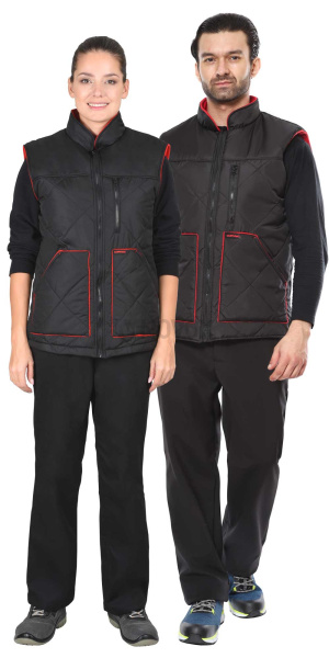 Жилет ЕВРОПА удлиненный (на подкладке флис) черный