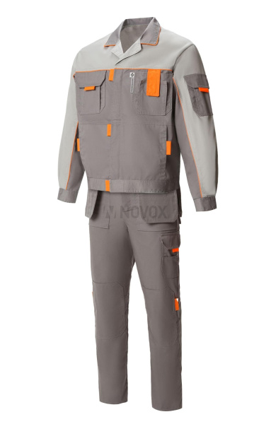Костюм "Профессионал-1" куртка, брюки, т.серый со св. серым