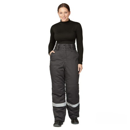 Брюки женские утеплённые "Бренд" тёмно-серые