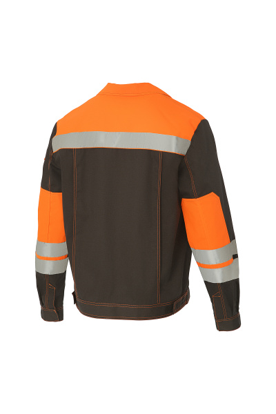 Костюм "Профессионал-2", куртка, п/к, с СВП (СОП) графит/оранжевый