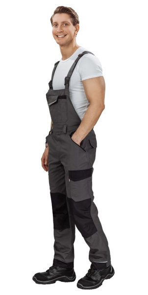 Полукомбинезон мужской "Сюрвейер" тёмно-серый/чёрный