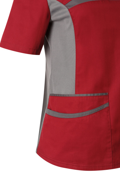 Блуза ЛИНДРЕД (Lindred) ОРИОН женская бордо/серый, рукав короткий