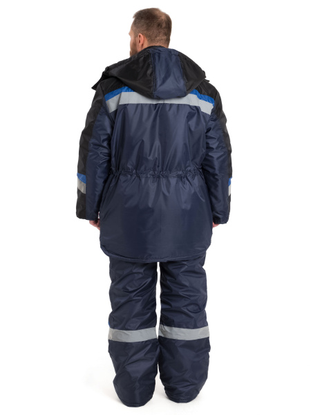 Костюм утепленный "Градус" куртка+п/к, тк. оксфорд, цв.т.синий/черн/василек