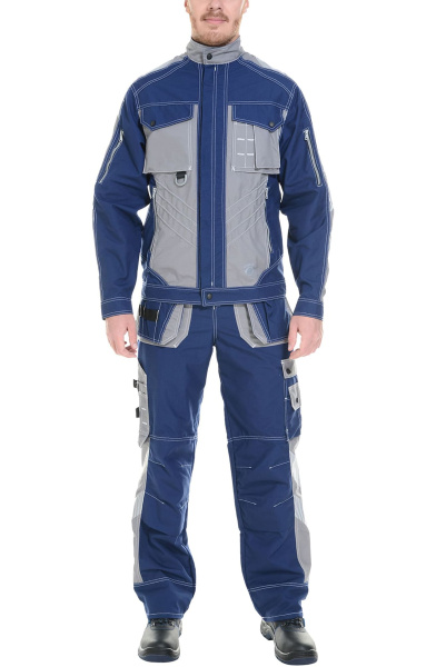 Костюм "Прогресс" , куртка, брюки, темно-синий с темно-серым