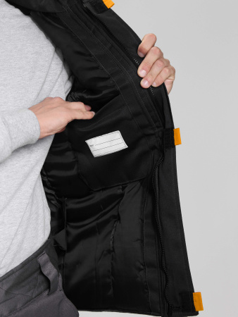 Жилет утепленный "Флофт" (тк.Смесовая,210), черный/серый