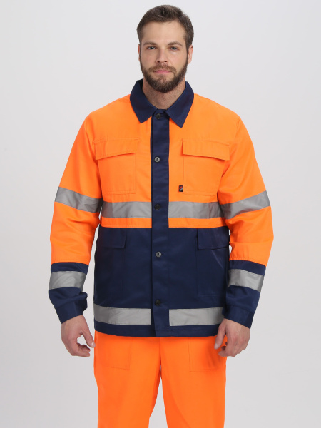 Костюм сигнальный Яркон-2 СОП (тк.Смесовая,210) п/к, оранжевый/т.синий