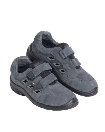 Полуботинки с перфорацией "Универсал", замша, ПУ, серые