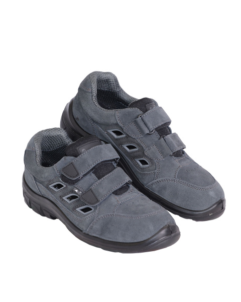 Полуботинки с перфорацией "Универсал", замша, ПУ, серые