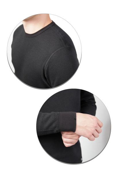 Термобелье трикотажное "Outdoor" с хлопком, цвет черный