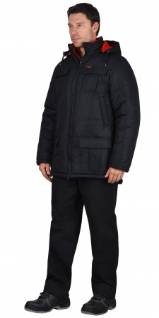 Куртка зимняя "Сириус-Кайман" черная, подкладка флис