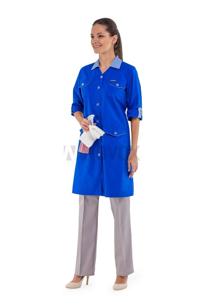 Халат женский "Фрезия" цвет василек/голубой