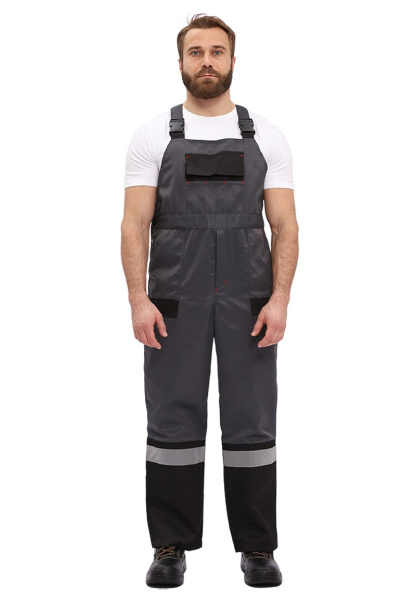 Костюм "РЕСПЕКТ" куртка, п/к, цвет: СЕРЫЙ/ЧЕРНЫЙ