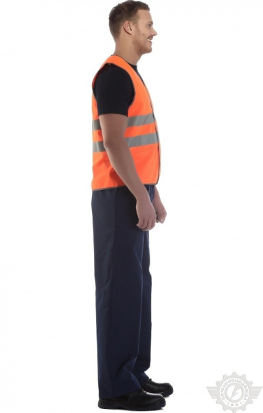 Жилет сигнальный "Спектр" оранжевый с СВП (СОП)