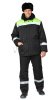 Костюм мужской утеплённый "Коммунальщик" чёрный/лимонный, куртка + п/к