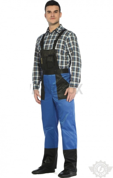 Полукомбинезон "Мастер" василек-черный