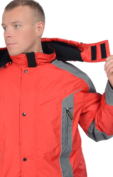 Куртка зимняя "Ультра", красный/серый