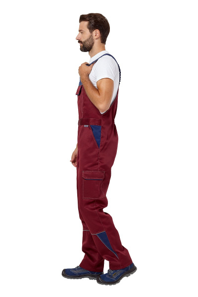 Костюм рабочий мужской летний "Страйк 2", куртка, п/к, цвет бордовый/темно-синий