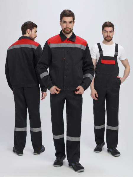 Костюм "Лигор-2" СОП (тк.Смесовая,210) п/к, черный/красный