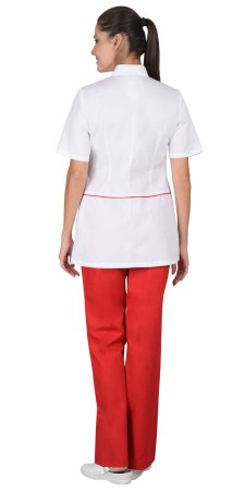 Костюм "ЛАУРА" женский белый с красным