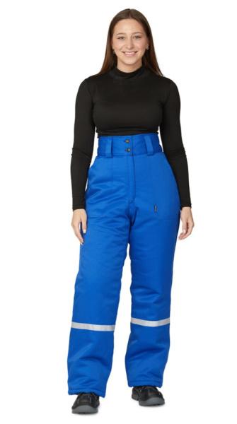 Костюм женский утеплённый "Стройка" (куртка и брюки) василёк/синий/красный