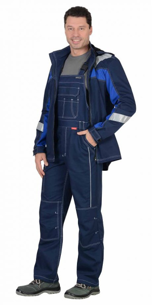 Костюм "Сидней" куртка (чз), п/к,  синяя с васильковым и СОП тк.Rodos 245 гр/кв.м