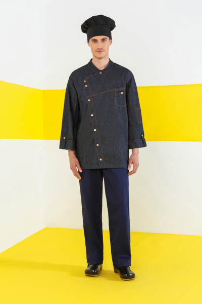 Китель поварской РИСТРЕТТО ШЕФ джинс мужской темно-синий