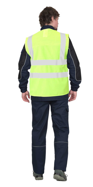 Жилет сигнальный кл.1, 4 СОП (трик.100 гр/м2) лимонный (ЧЗ)