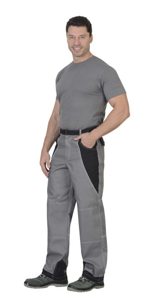 Костюм "Пекин" куртка кор. (чз), брюки, серый с черным, пл. 275 г/кв.м