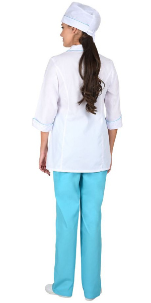 Костюм "ЖАСМИН" женский белый со светло-бирюзовым