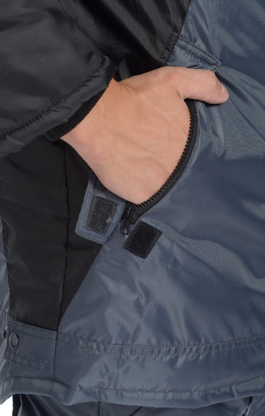 Куртка "Ямал" зимняя ткань "Оксфорд" с СВП (СОП), т.серый/черный