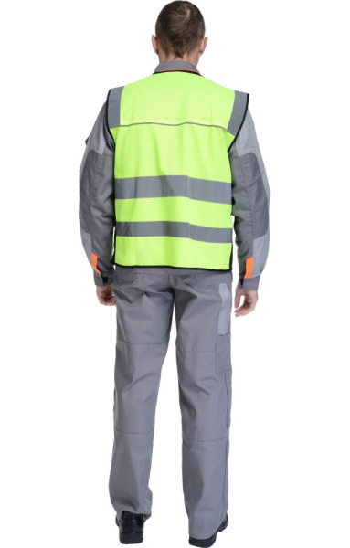 Жилет сигнальный СПЕКТР ПРЕМИУМ лимонный с СВП (СОП)