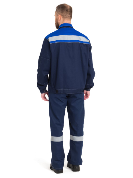 Костюм "Нова" куртка+брюки, цв. т.синий/василек, тк. 80/20 пл. 260