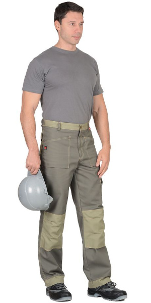 Брюки "ВЕСТ-ВОРК" т.оливковый со св.оливковым пл. 275 г/кв.м