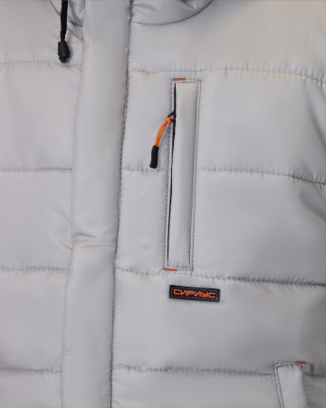 Жилет утепленный с капюшоном ЗОДИАК жемчужный на подкладке