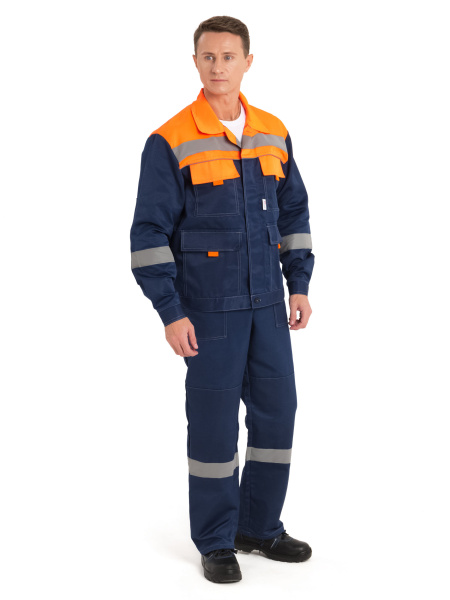 Костюм "Нова" куртка+п/к, цв. син/оранж.