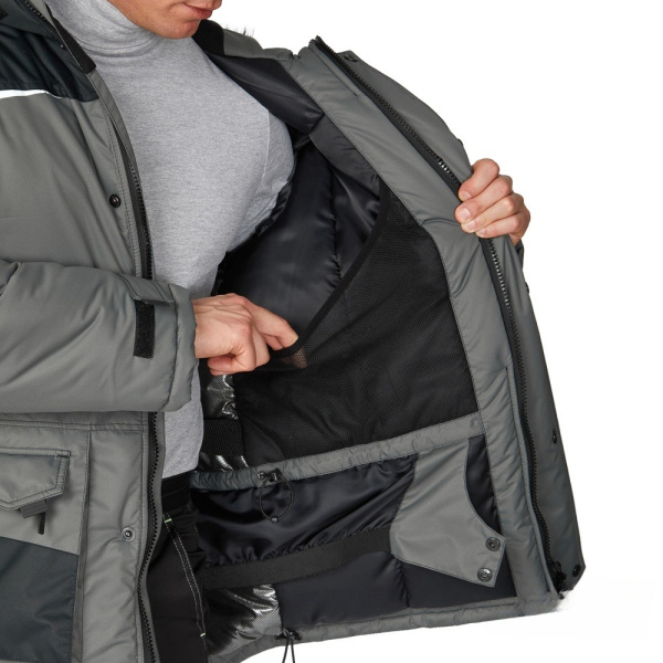 Куртка мужская утеплённая "Сюрвейер" тёмно-серый/чёрный