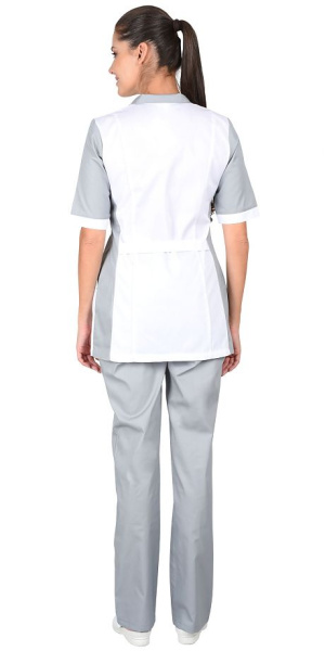 Костюм "ИОНА" женский белый с серым