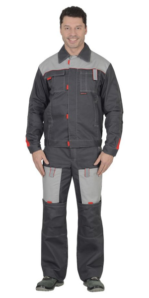 Костюм "ФАВОРИТ" куртка, п/к т.серый со св.серым