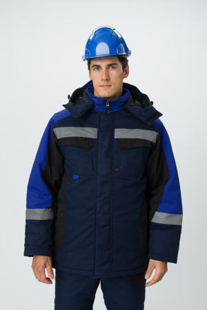 Костюм зимний "Вектрон-2" СОП (тк.Смесовая,240) п/к, т.синий/черный/васильковый