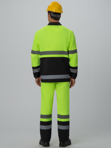 Костюм для дорожника (тк.Смесовая,210) п/к, лимонный/черный