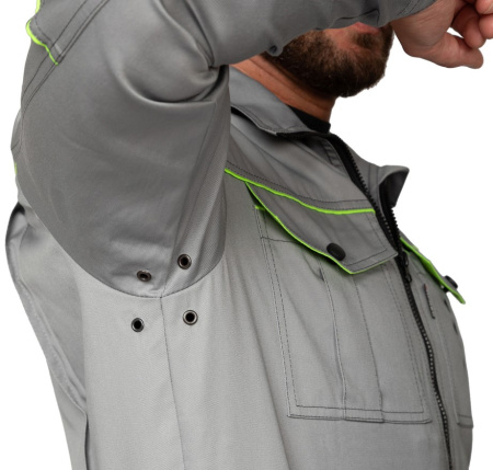 Куртка мужская "Эко-Босс" светло-серая/лимонная