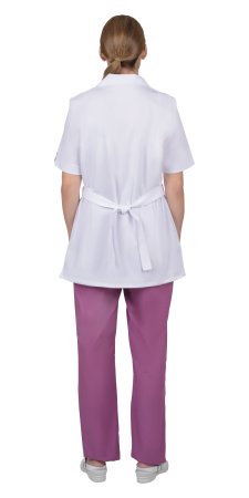 Костюм "ЛИРА" женский белый с т.розовым, блуза с брюками