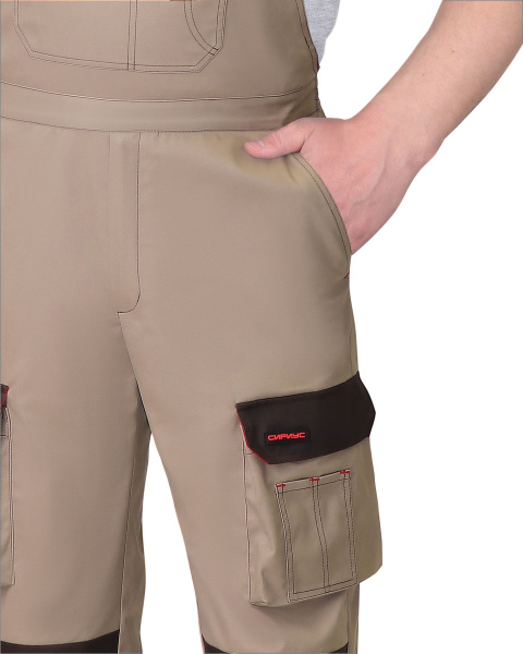 Полукомбинезон СИРИУС-ДЖЕТ БРАУН песочный с т.коричневым тк. мех. стрейч с ВО