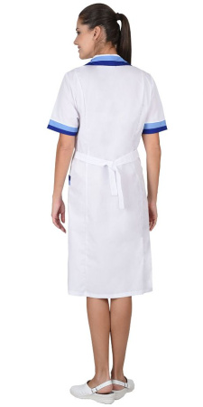 Халат "МИЛА" женский белый с голубым и васильковым